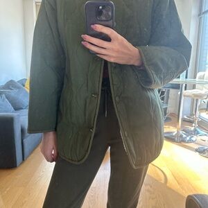 TNA Dark Green Quilted Utility Jacket